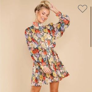 Colorful Kisses Black Floral Print Dress